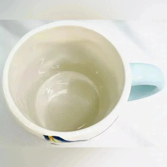 Lang Butterfly Coffee Tea Mug Raised and Embossed Design Hand Painted 16 oz - Picture 5 of 12